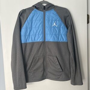 Jordan Full Zip Hoodie Jacket Gray & Carolina Blue XL 13-15 Like New!!